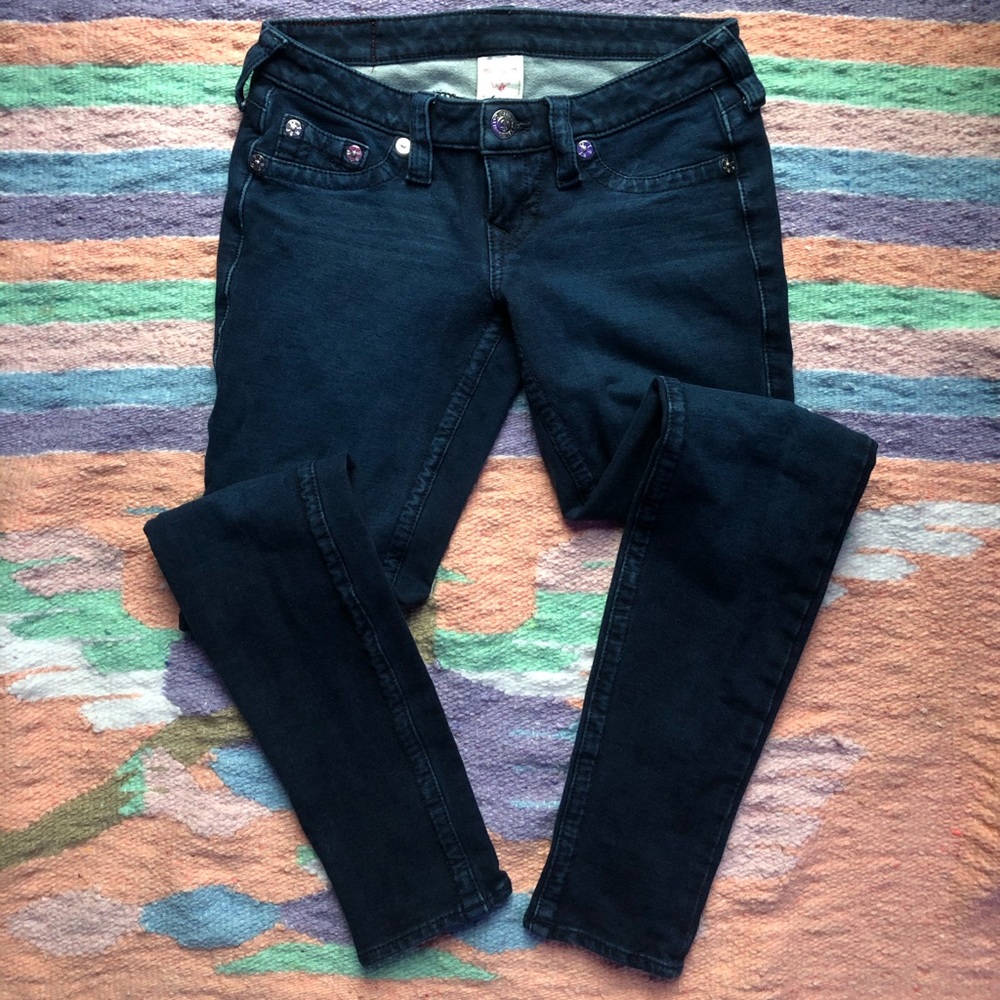 True Religion Casey Dark Blue Skinny Jeans…